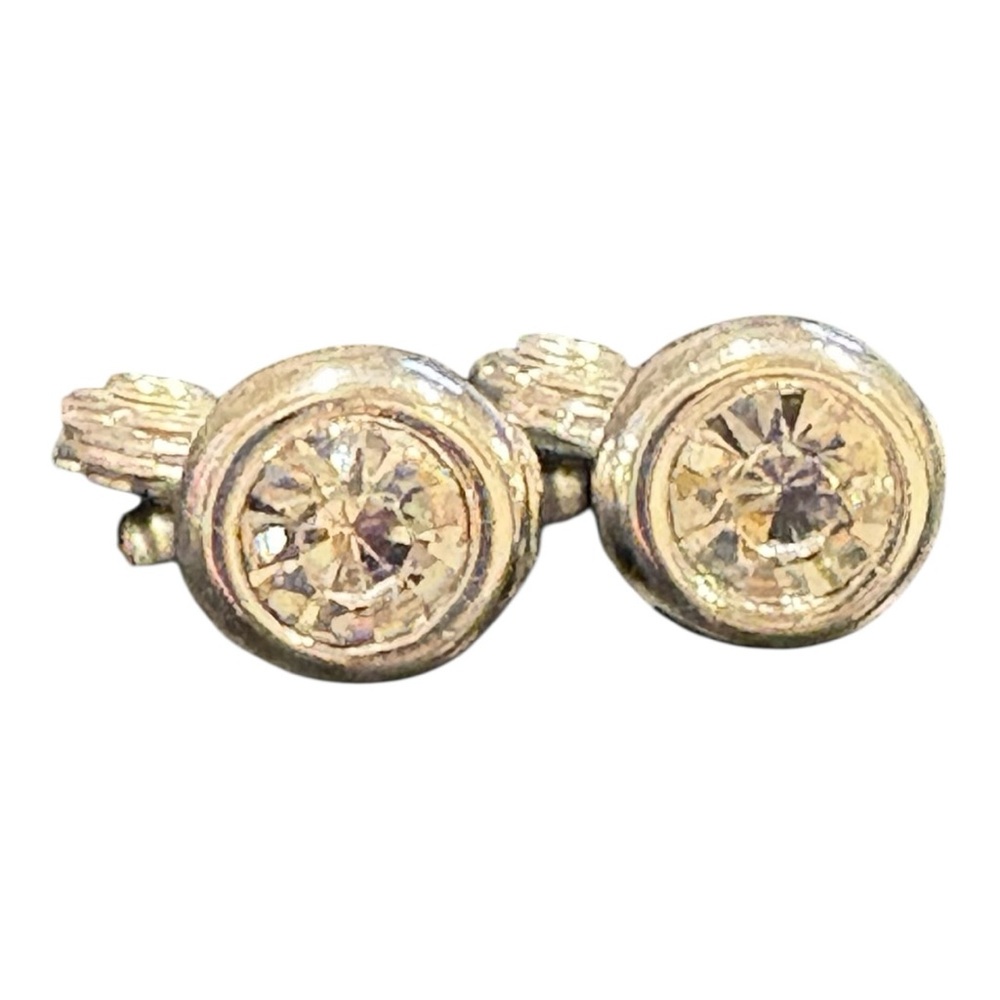 NWH stamped (Napier) Vintage Silver Tone Rhinestone Clip On Earrings J10